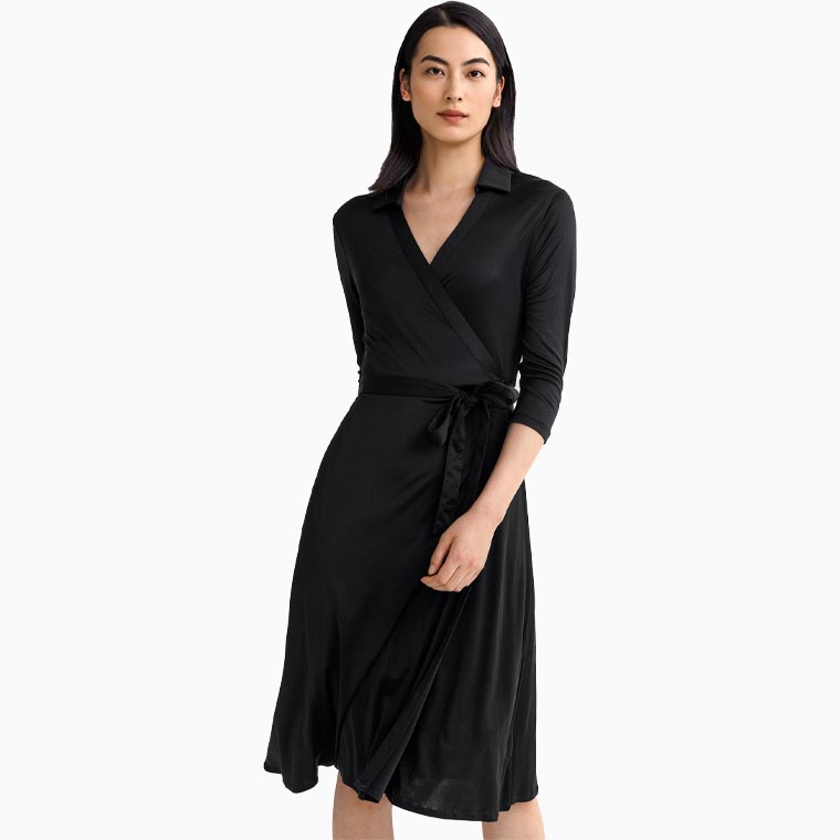 women smart casual dress code guide lilysilk silk knitted armeria dress - Luxe Digital